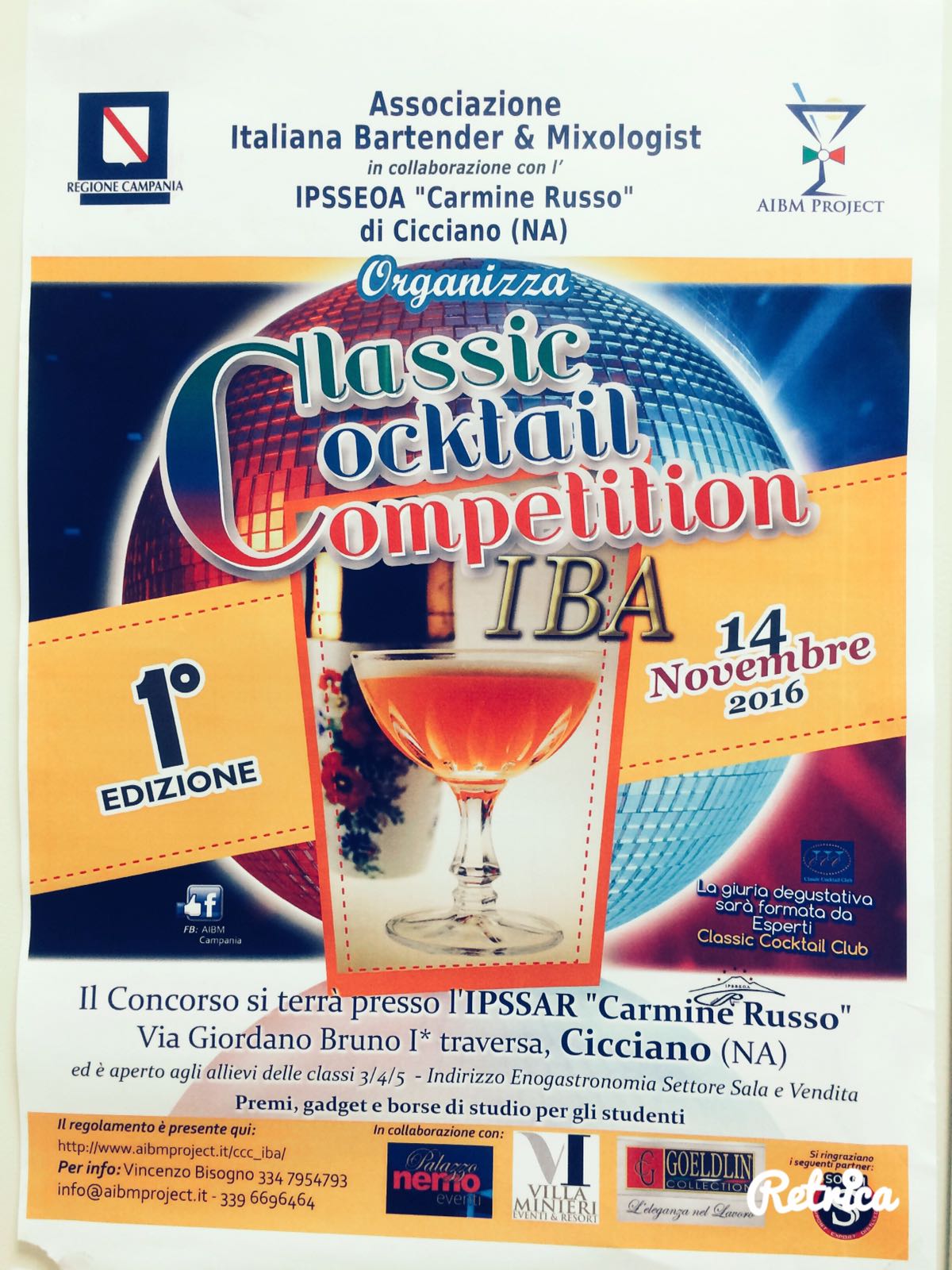 1° premio al Concorso”Classic Cocktail Competition
